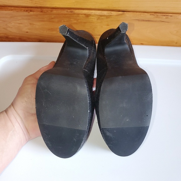 Just Fab sparkly 5" black heels, size 7 - Picture 4 of 5